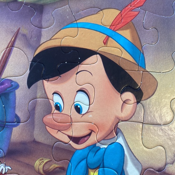 Vintage Disney Golden Frame Tray Puzzles Mickey Mouse & Pinocchio - Picture 12 of 15